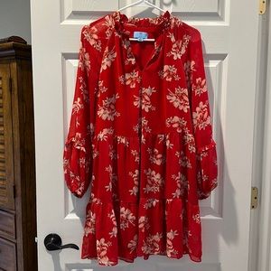 Cece red swing dress
